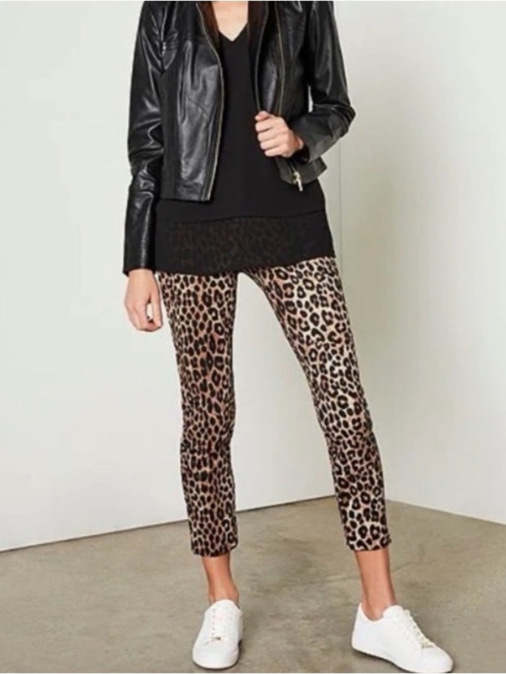 Michael Kors Leopard Print Cropped Skinny Pants - Brown/Black